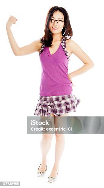 20s Asian Student Girl Isolated White Background Going To School Stock Photo - Download Image Now
