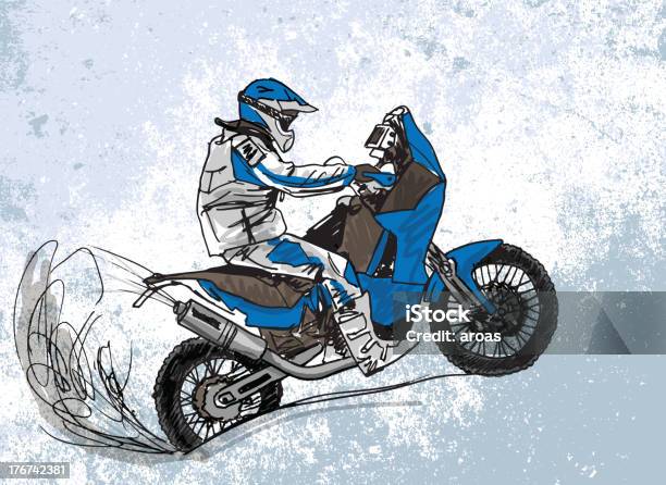 Croquis Abstrait De Motard Vecteurs libres de droits et plus d'images vectorielles de Motocross - Motocross, Dessin, Abstrait