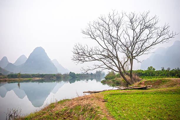 fiume yulong - bridge beauty in nature travel destinations yangshuo foto e immagini stock