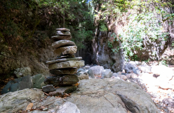 stack of stones in the mountains