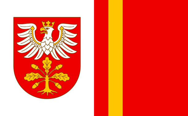 POL district of Dbrów flag Poland Flag. POL powiat dbrowski flag gdynia stock illustrations