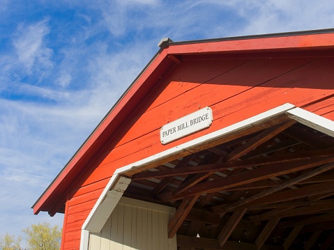 Historic Tolt red barn turned into a picnic shelter at the town of Carnation, Washington USA.