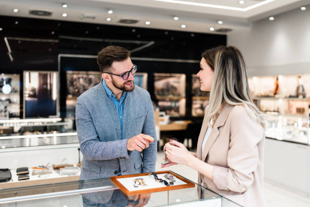 istock Business man in jewelry store 1767454630