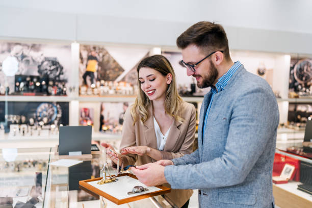 istock Business man in jewelry store 1767454631
