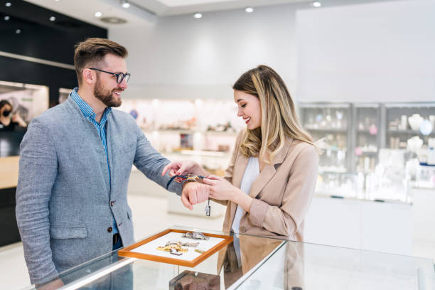 istock Business man in jewelry store 1767454632