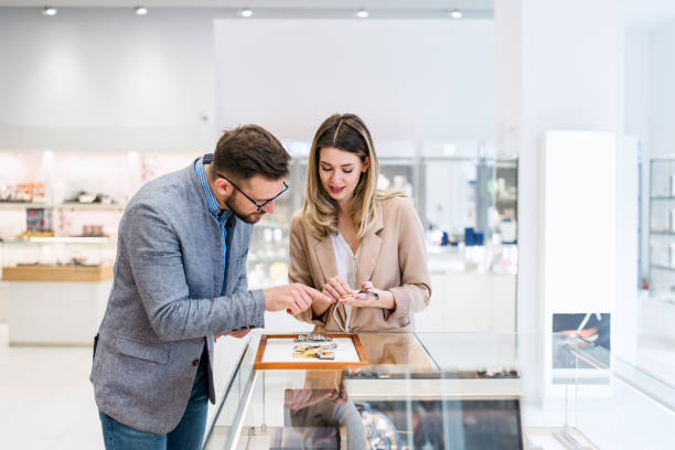 istock Business man in jewelry store 1767454634