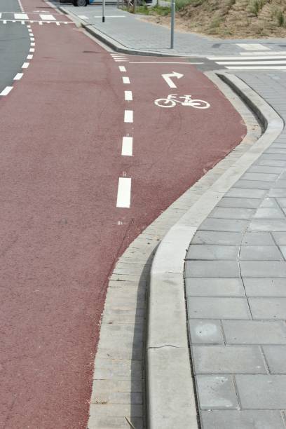 red colored bikeway in the Netherlands