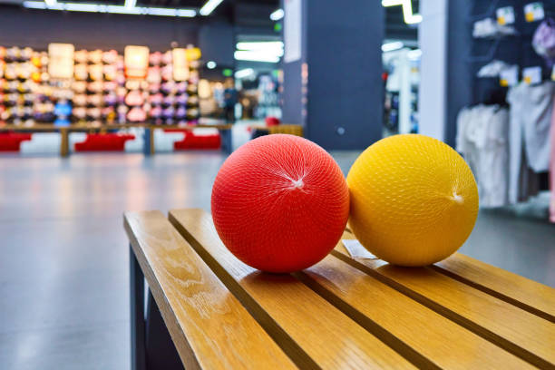 istock Children's toy balls displayed in store 1767458952