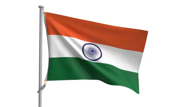 Photo of Republic india flag orange white green color symbol decoration patriorism war military soldier conflict protest china asia country freedom celebration august january nation democracy holiday banner