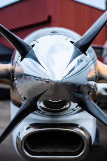 A shiny propeller tip from a Cessna propeller.