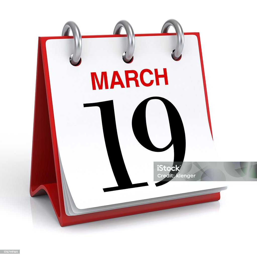 March Calendar 3D rendering Calendar Stock Photo