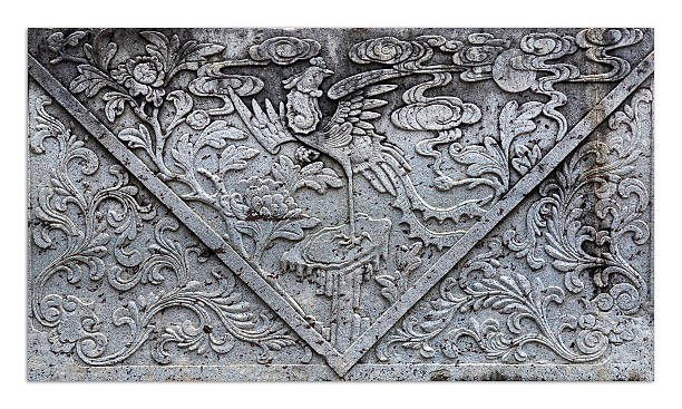 istock Native molding art on wall in temple. 176749255