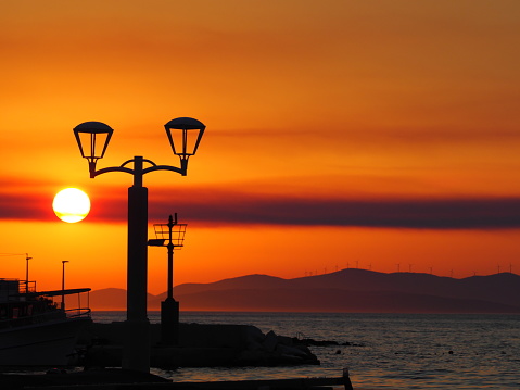 Coastal Sunset Scenery at Postira, Brac