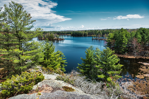 Lake Landscape in Frontenac Provincial Park, Ontario, Canada.