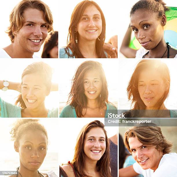 Группа Различных Подростков Expression On Summer — стоковые фотографии и другие картинки 20-29 лет - 20-29 лет, Азиатского и индийского происхождения, Африканская этническая группа