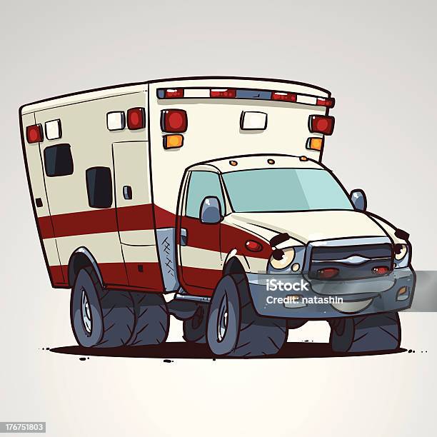 Cartoon Ambulance Car Character Stock Illustration - Download Image Now - Anthropomorphic Smiley Face, Car, Car Accident