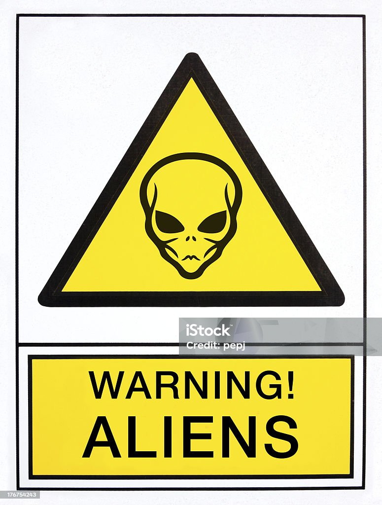 Señal de advertencia de aliens - Ilustración de stock de Aire libre libre de derechos