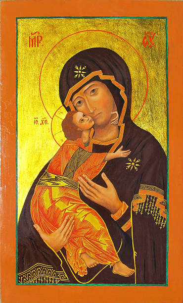 Icon "Our Lady of Vladimir" stock photo