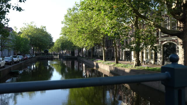 Canal On The Ancient City Of Gouda At The Lage Gouwe, Netherlands - approach
