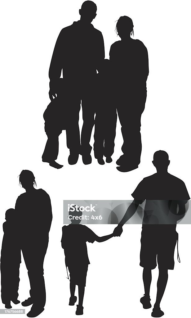 Multiple images of family Multiple images of familyhttp://www.twodozendesign.info/i/1.png In Silhouette stock vector