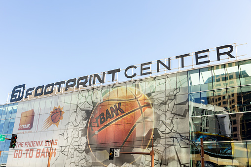 Phoenix, AZ, USA - October 28, 2023: Footprint Center is located in the heart of downtown Phoenix and home to the NBA's Phoenix Suns.
