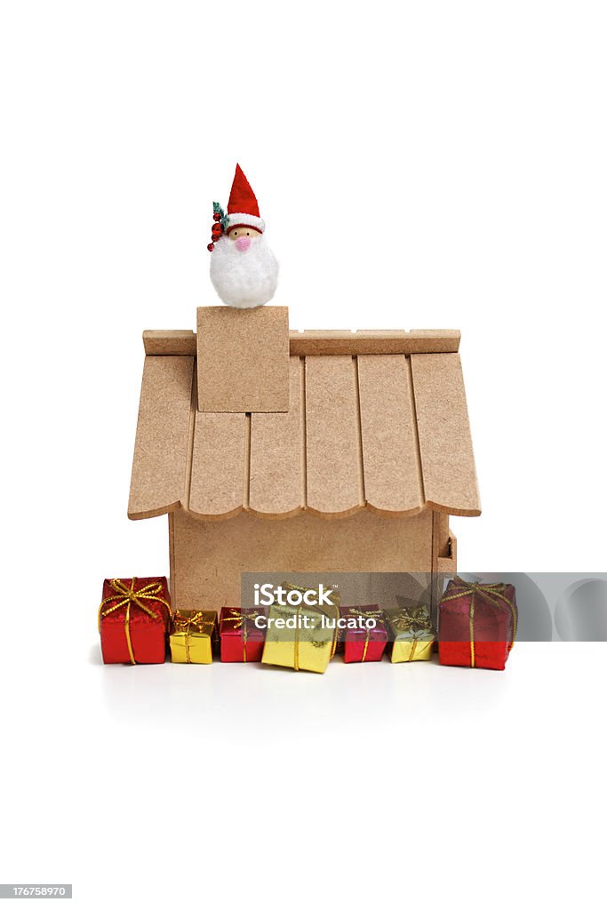 Santa Claus En venant de chimney - Photo de Acheter libre de droits