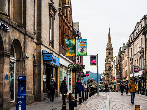 Inverness, UK - September 13, 2023: People in the city centre