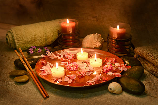 Candles and Massage Stones in a Zen Spa