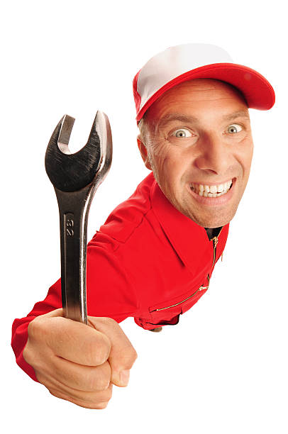 istock Mechanic in red Overall 176760684