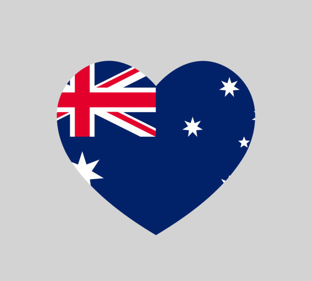 love Australia symbol, heart shape australian flag icon, vector illustration love Australia symbol, heart shape australian flag icon, simple vector illustration southern cross stock illustrations