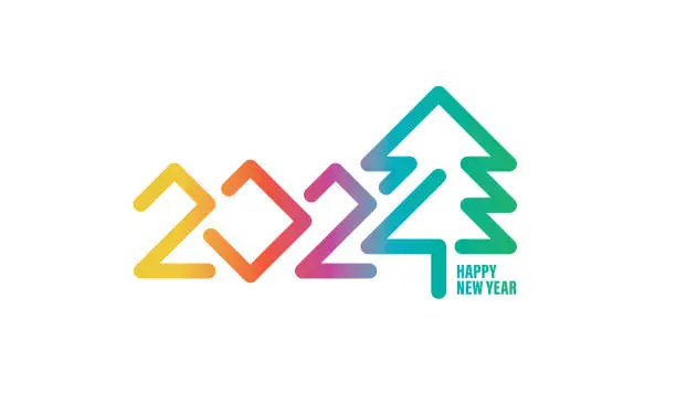 Vector illustration of Happy New Year 2024