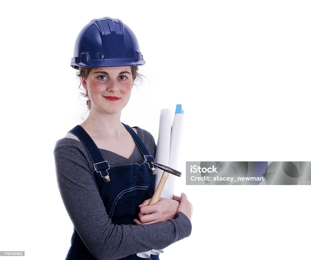 Женщина инженер, работник строительства - Стоковые фото Абстрактный роялти-фри