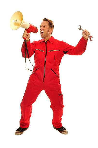 istock Mechanic in red Overall 176762488