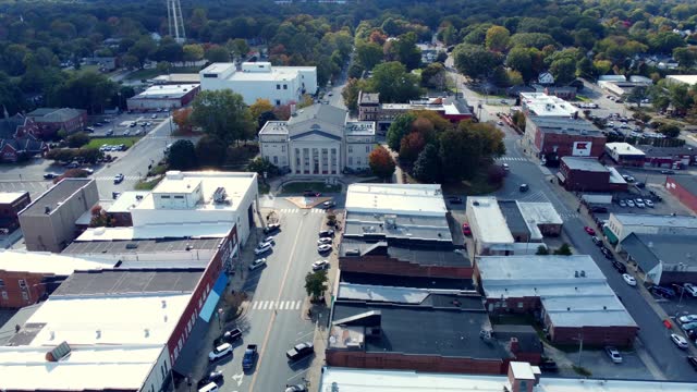 Aerial view of Main Street in Lincolnton, North Carolina
