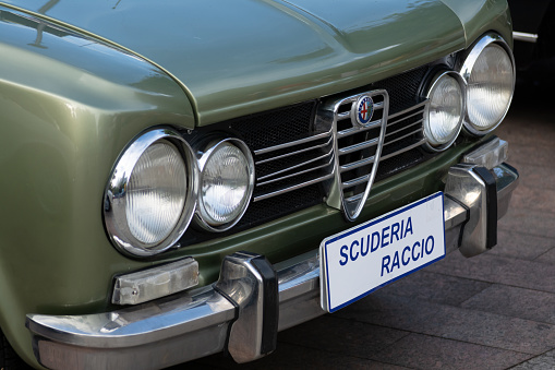 Salvador, Bahia, Brazil - November 1, 2014: Alfa Romeo car at a vintage car exhibition in the city of Salvador, Bahia.