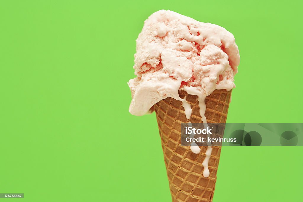 Melting Peppermint Ice Cream Cone peppermint ice cream cone Backgrounds Stock Photo