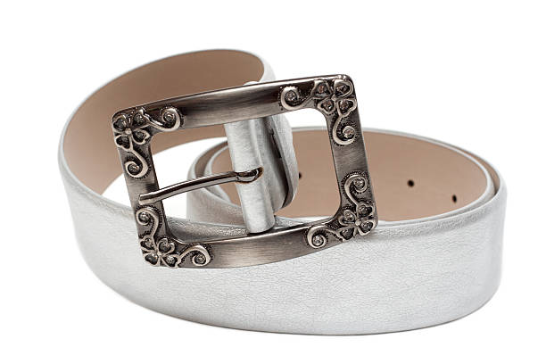 istock Leather silvery feminine belt 176765670