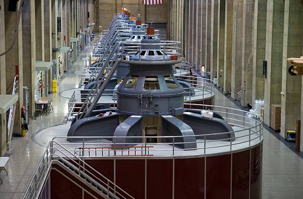 Power generators at Hoover Dam stock photo