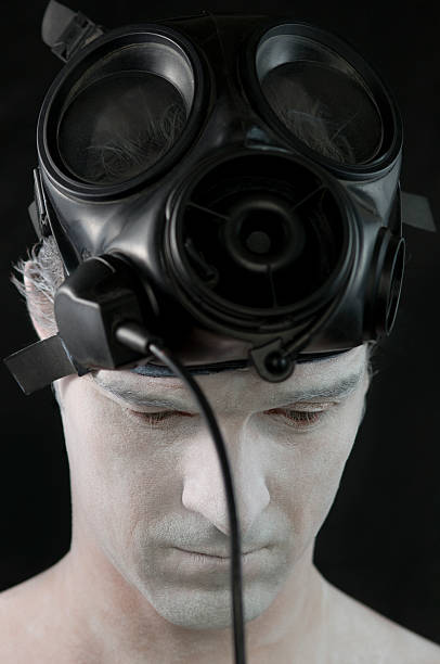 istock Gas mask and white skin 176766083