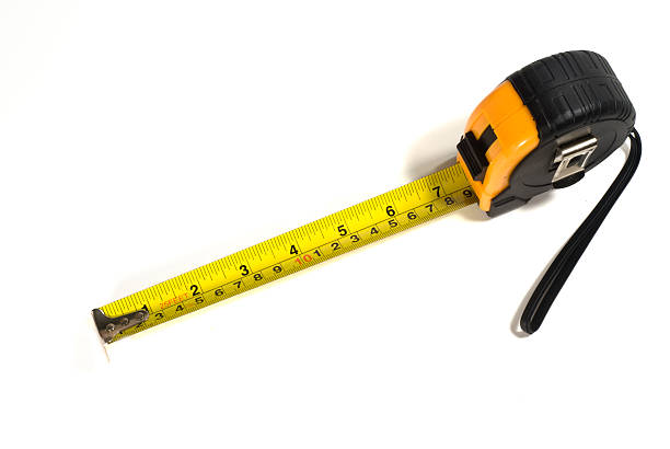 extended measuring tape stock photo