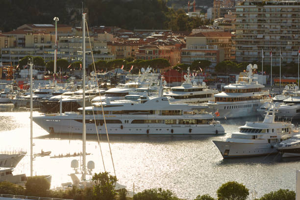 The famous port of Monte Carlo just after sunrise. 