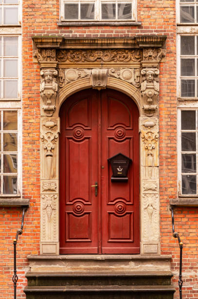 istock Carved wooden old door 1767686928