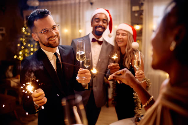 istock Champagne and sparklers on Ne Year's party! 1767687558
