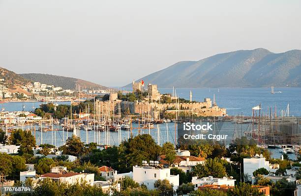 Mountains Harbor And Town Landscape Of Bodrum Turkey Stock Photo - Download Image Now