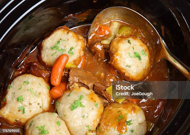 Beef Stew With Dumplings Stock Photo - Download Image Now - Beef, Beef Stew, Carrot