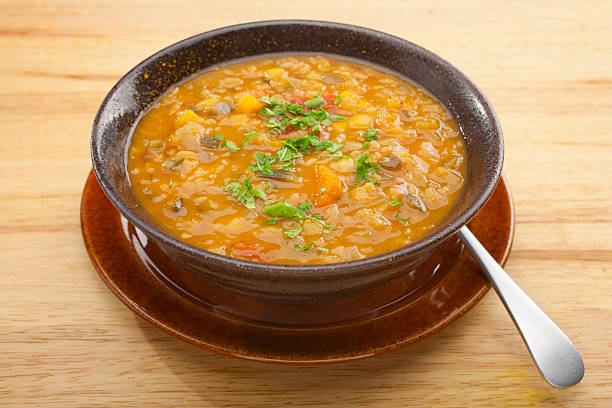istock Delicious Armenian lentil soup with basil on top 176771210