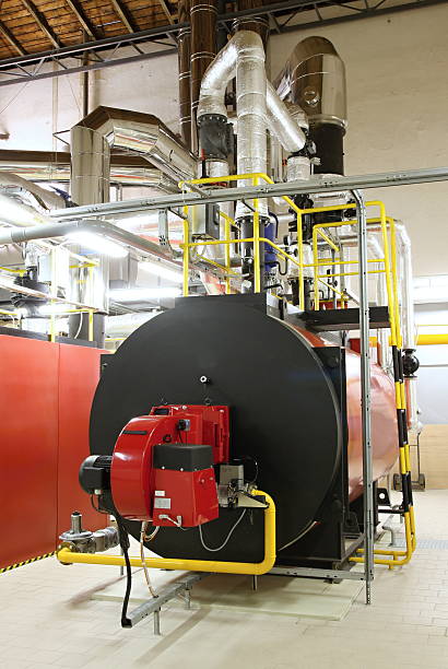 istock Industrial gas boilers inside a building 176771366