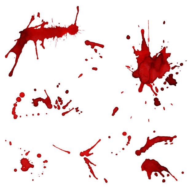 Bloody red blots Set of bloody red blots - splashes - XXL size  splattered blood stock pictures, royalty-free photos & images