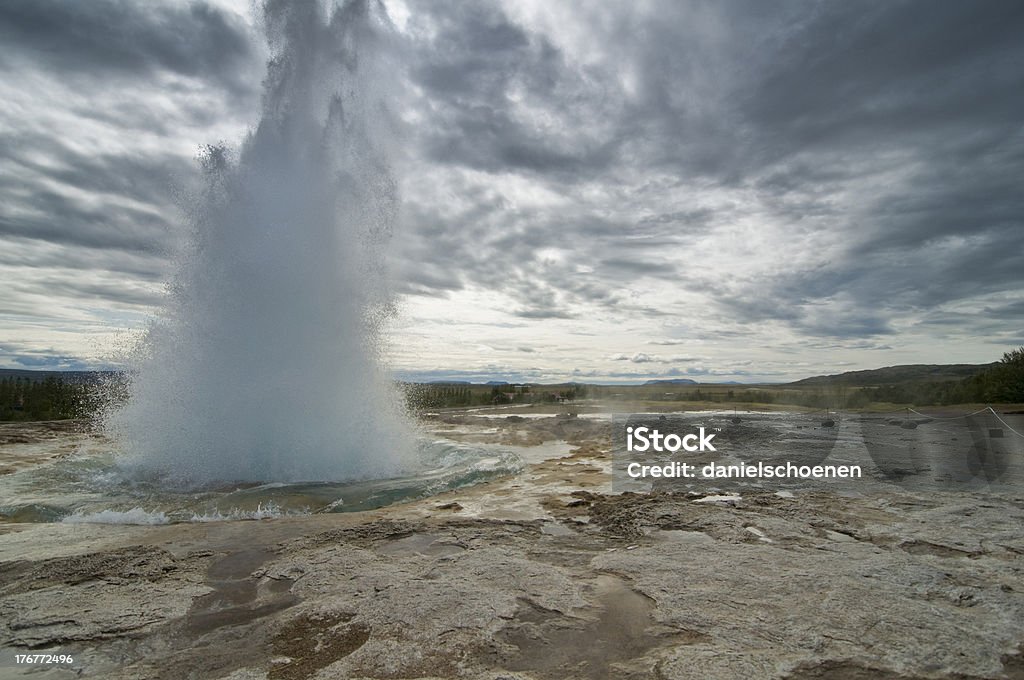 geyser the erupting Strokkur geysir in Iceland Erupting Stock Photo