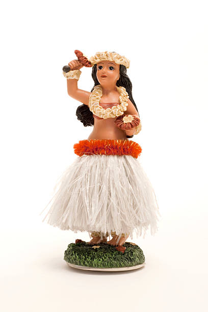 Hula dancer bobble car trinket Clipping Paths Included. hula dancer stock pictures, royalty-free photos & images